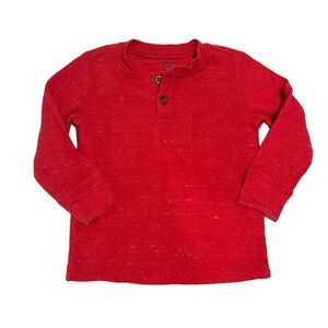 Jumping Beans Red Long Sleeve Henley Shirt 18M